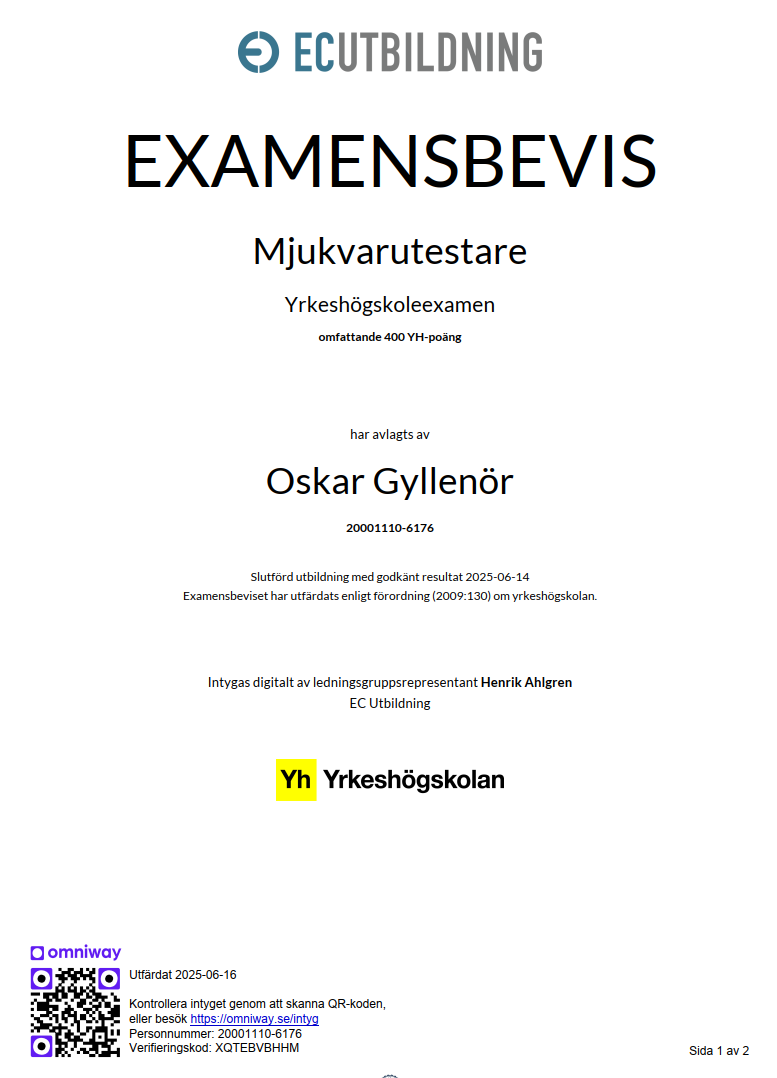 Examensbevis